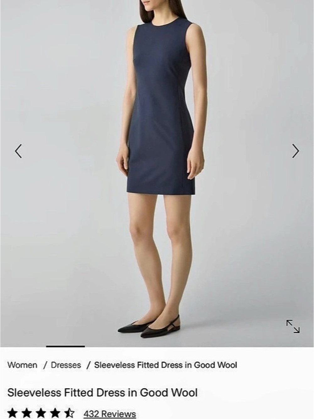 NWT Theory Sleeveless Fitted Dress in Good Wool Blue Size 4
